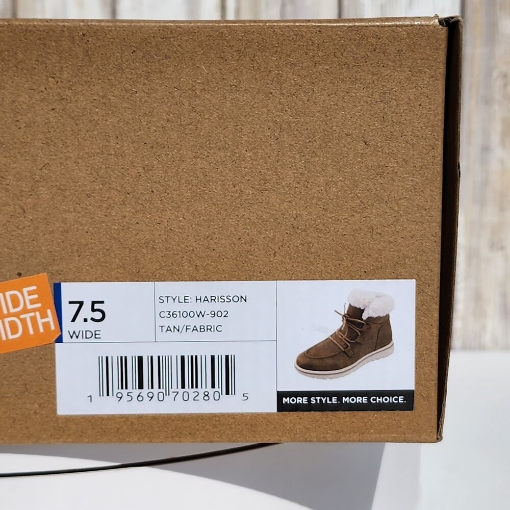 Cliffs by White Mountain Harrison Tan Lace-Up Booties Women’s 7.5 Wide NEW - Picture 12 of 12